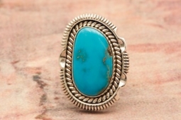Artie Yellowhorse Genuine Sleeping Beauty Turquoise Sterling Silver Ring